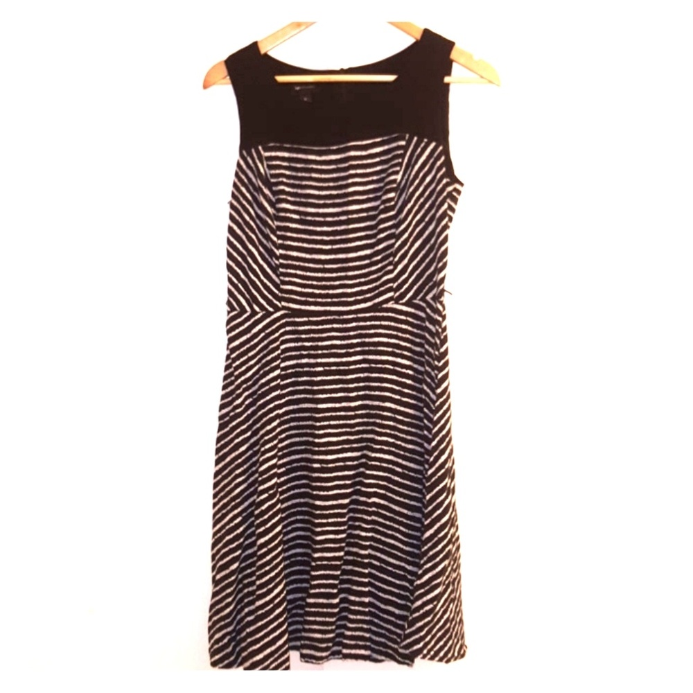 Black and white striped dress