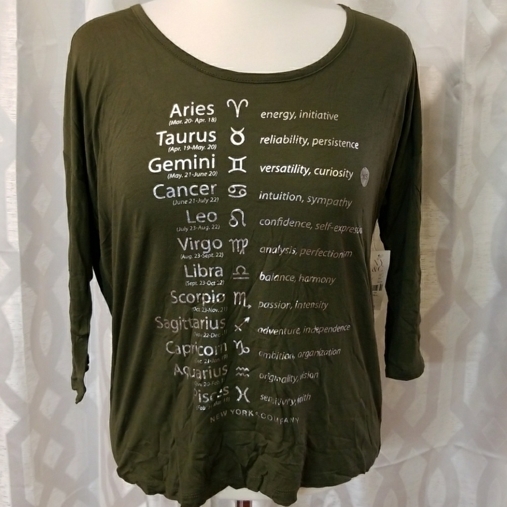Soho XS NY&C ¾ Sleeve Astrology Tee