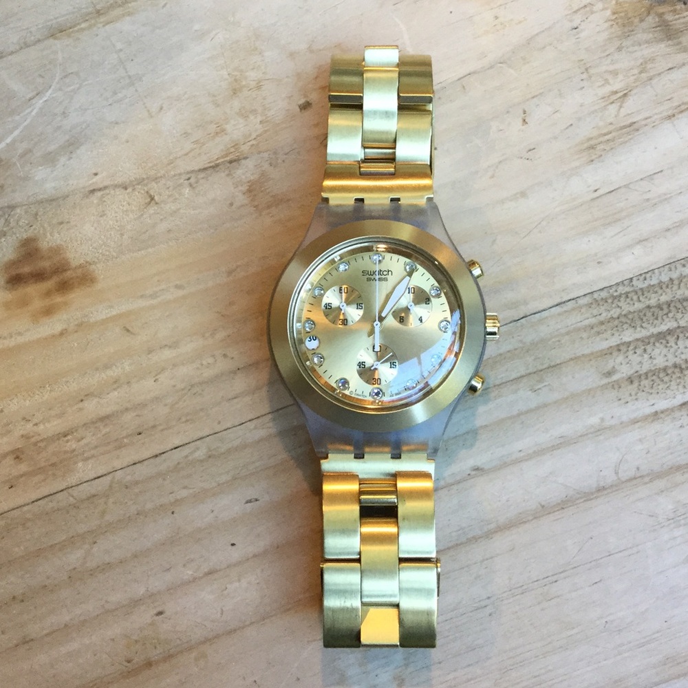 Swatch unisex Full Blooded Gold watch