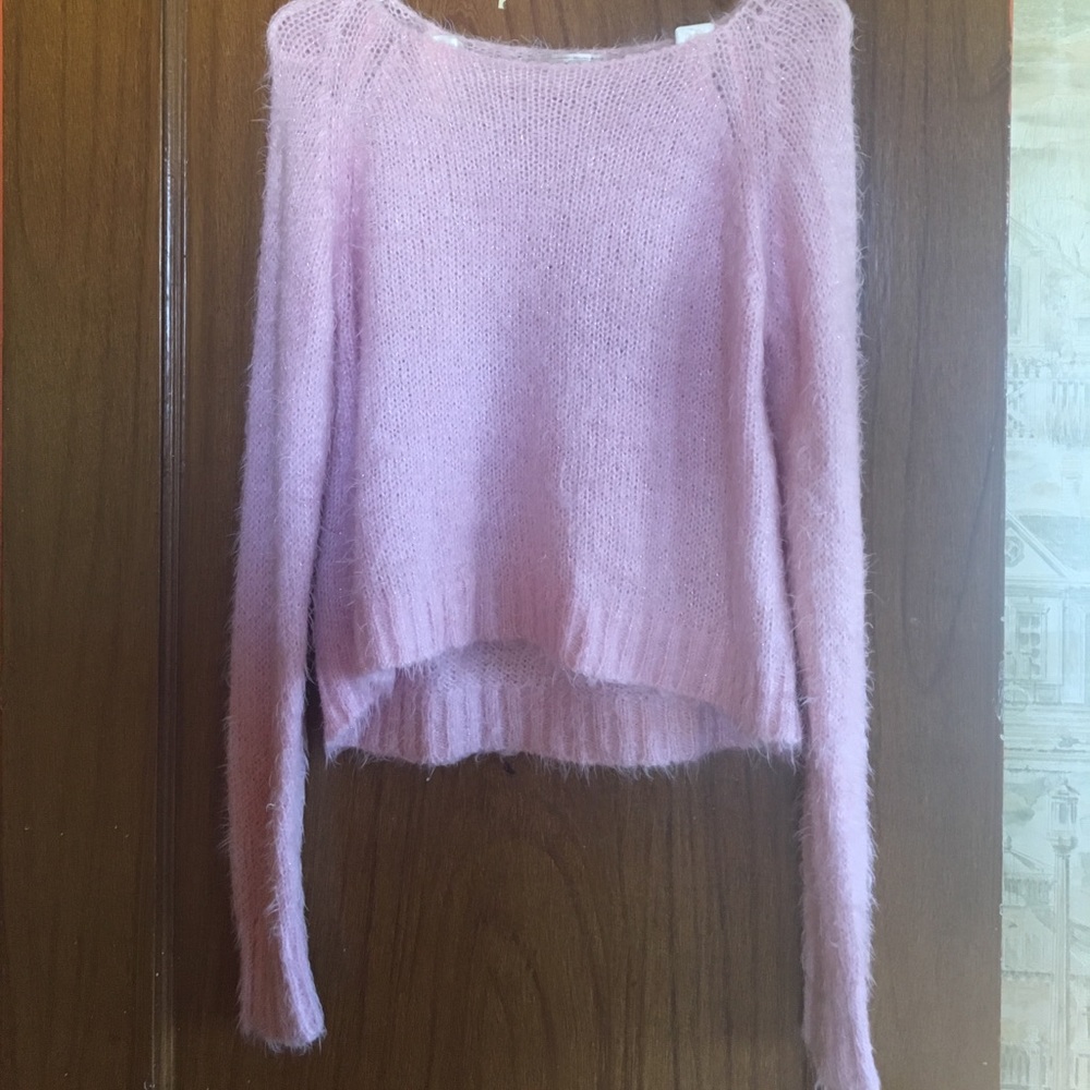Pink fuzzy soft sweater