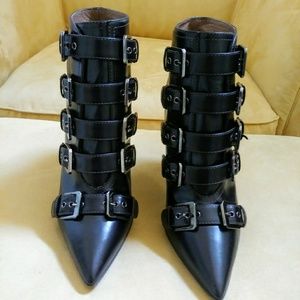 Leather Buckled Boots Laurence Decade