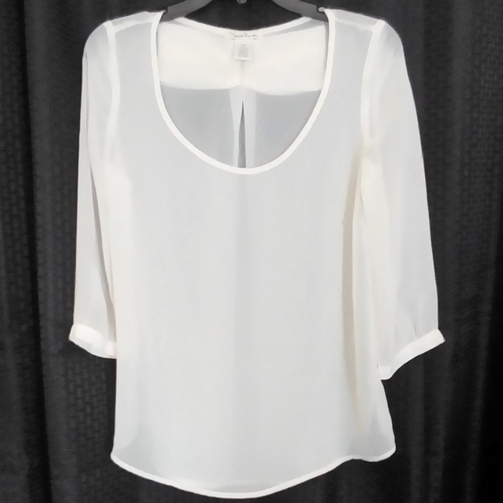 Michael Brandon 3/4 Sleeve Cream Top