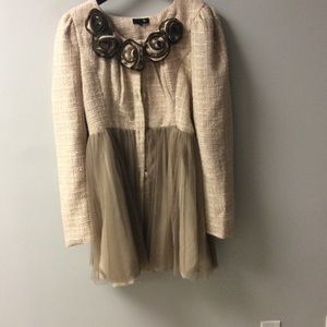 Tulle Coat With Rosettes