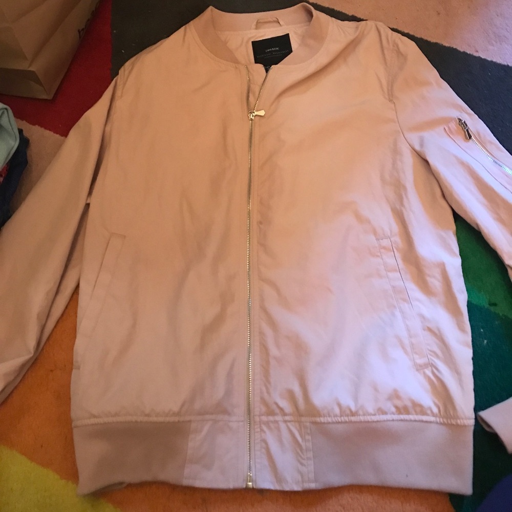 ZARA blush bomber jacket!