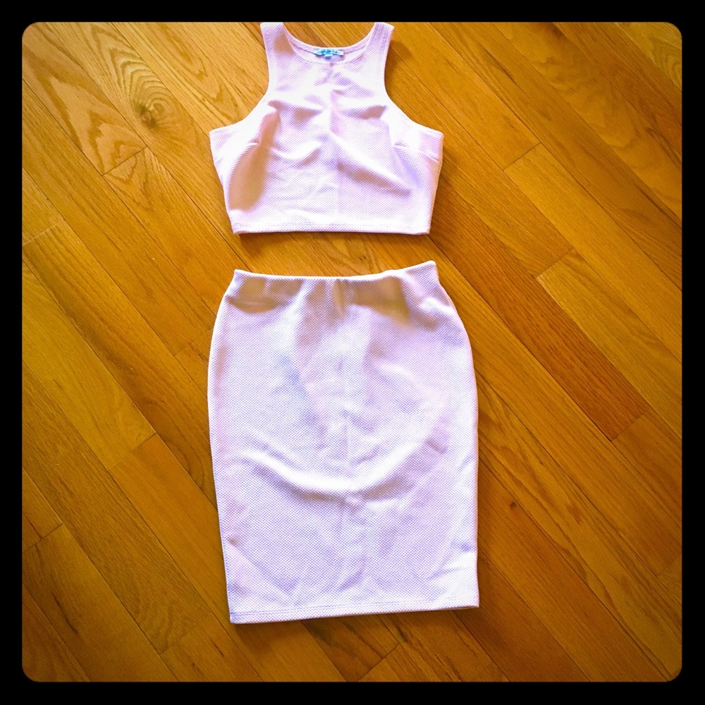 2piece metallic pink