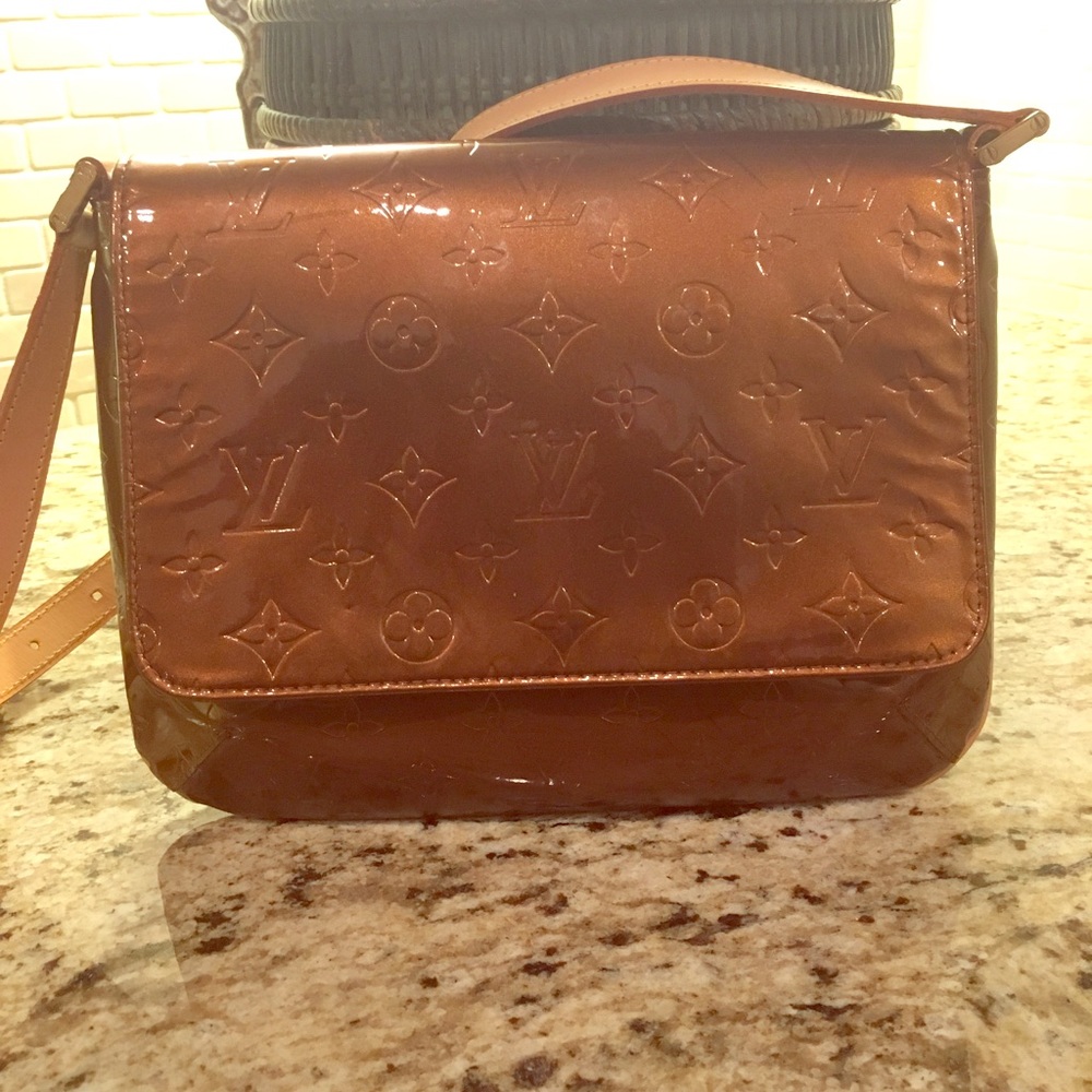 Authentic Louis Vuitton Bronze Vernis Monogram Bag