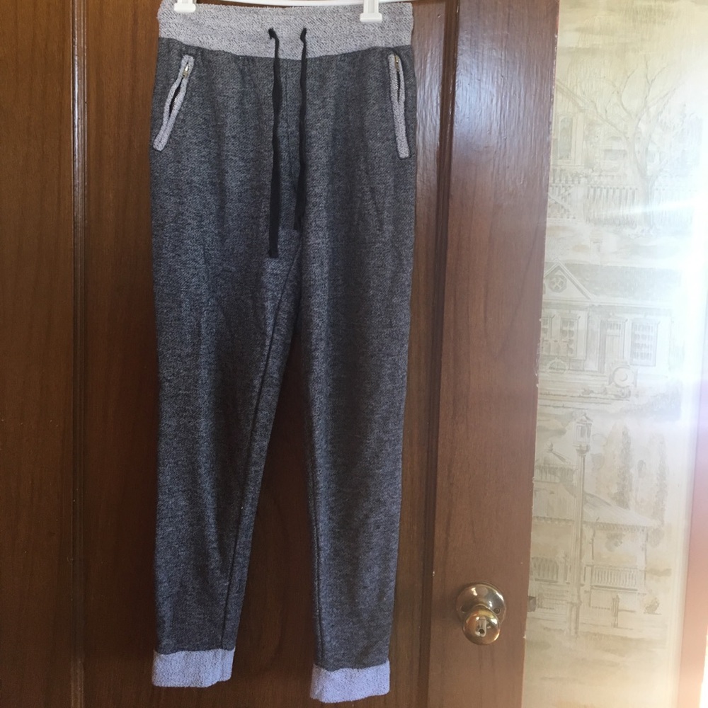 Towel like ( material ) sweats super comfy.