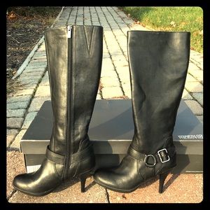 Kenneth Cole Reaction Black Leather Zip-Up Boots!