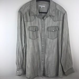 Gray button up shirt