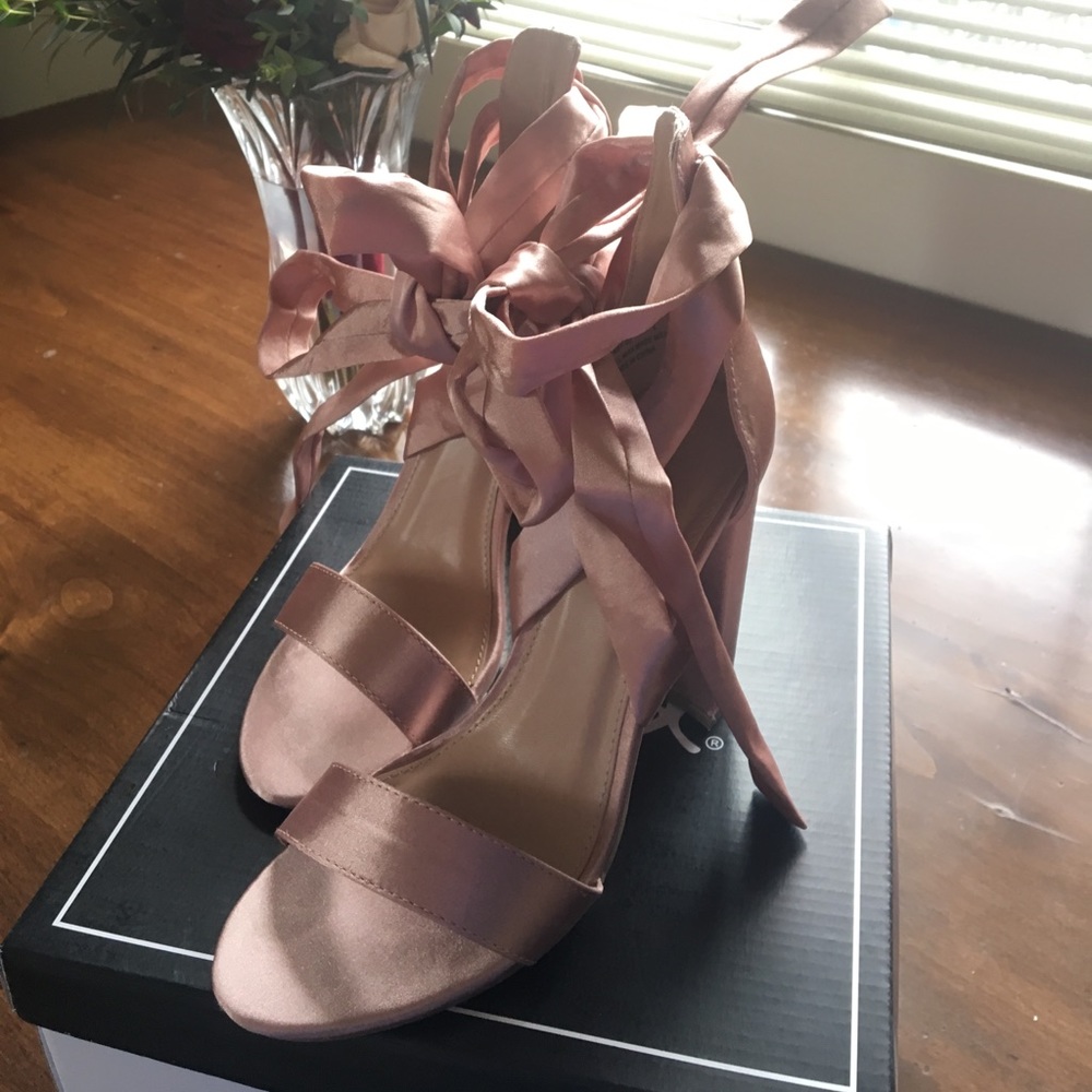 Beautiful Satin Lace-Up Heels - Size 6 US