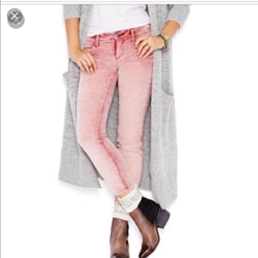 SALE🛎EUC FREE PEOPLE ROLLER CROP CORD MERLOT PINK - Picture 4 of 8