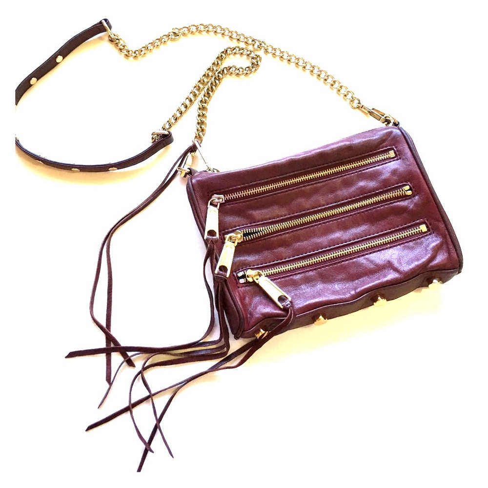 🚨SALE🚨Burgundy Rebecca Minkoff mini 5 zip purse