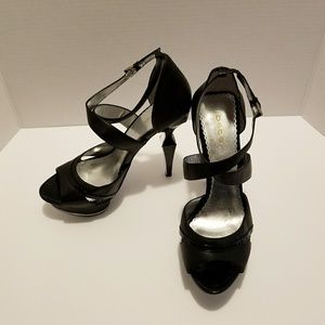 Bebe Black/Silver Heels