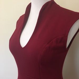Burgundy fitted dress