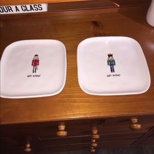 NEW Rae Dunn Christmas Nutcracker Plates Set of 2