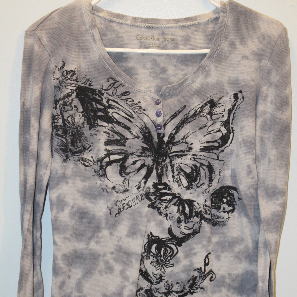 Calvin Klein Jeans Shirt Long Sleeve Sz M Women's