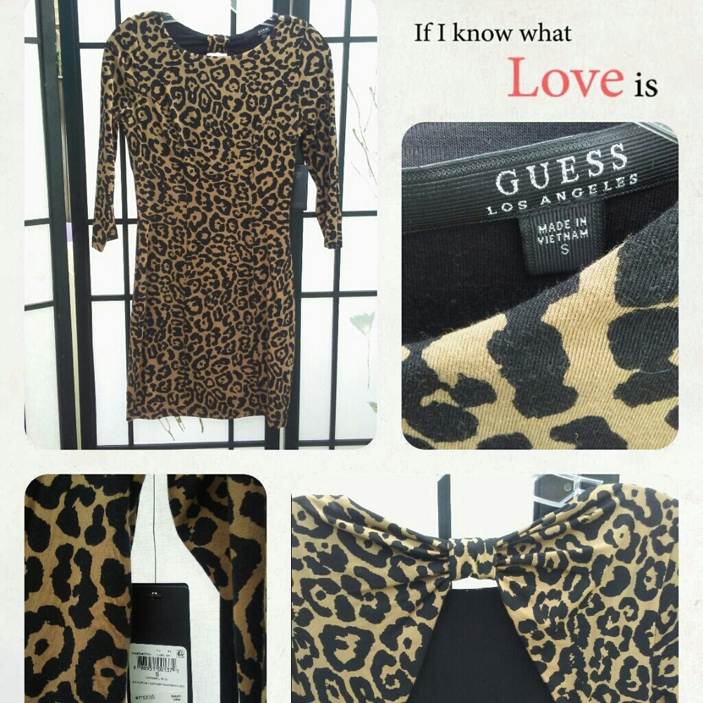 Sexy bodycon cougar cheetah leopard GUESS s dress