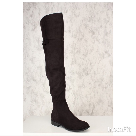 👑NEW Over-The-Knee Flat Boots-BLACK - Picture 4 of 6