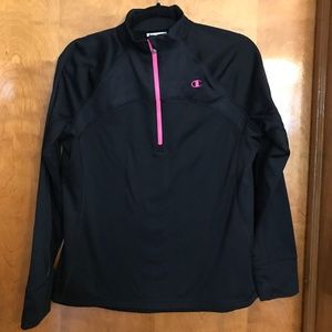 Champion Black & Pink Powertrain Zipper Pullover