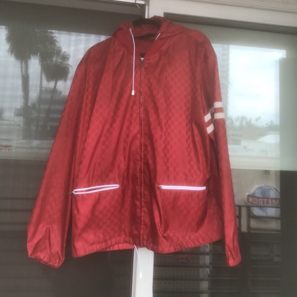 Gucci red windbreaker jacket