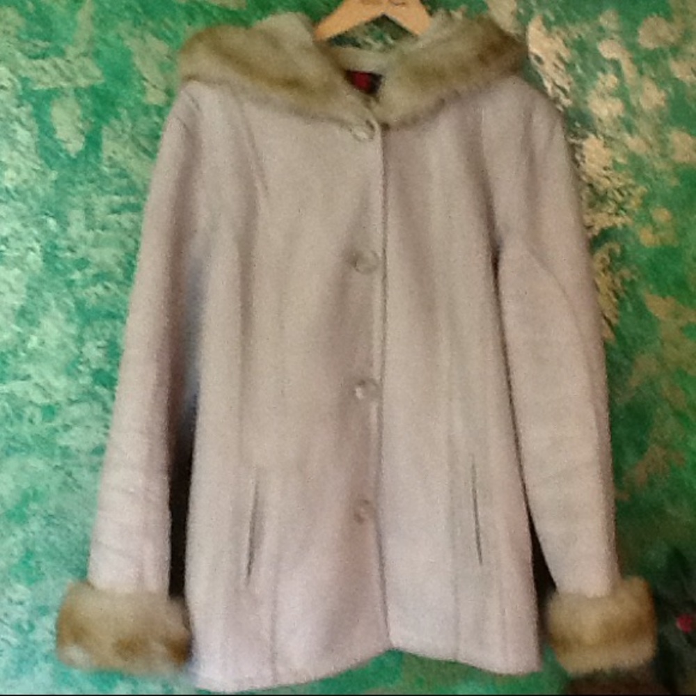 Warm suede and fur jacket