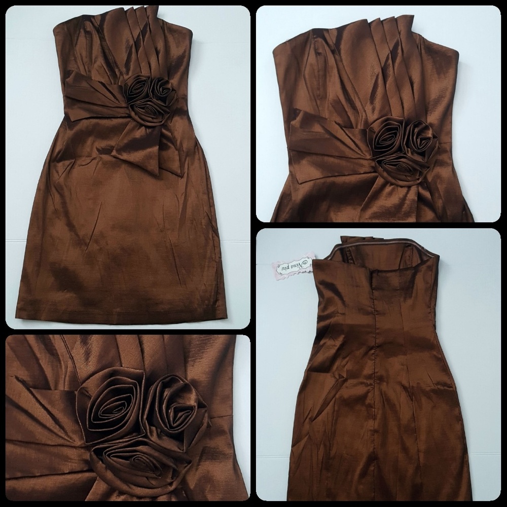 NWT! GLAMOROUS Strapless Taffeta Dress