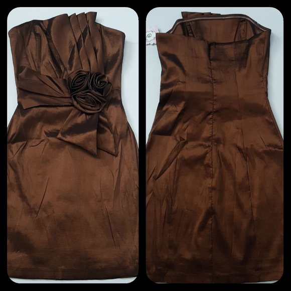 NWT! GLAMOROUS Strapless Taffeta Dress - Picture 4 of 6