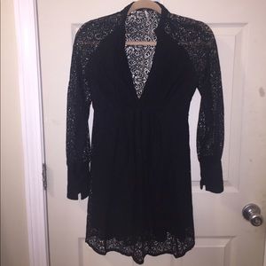 Free People Black Lace Dress
