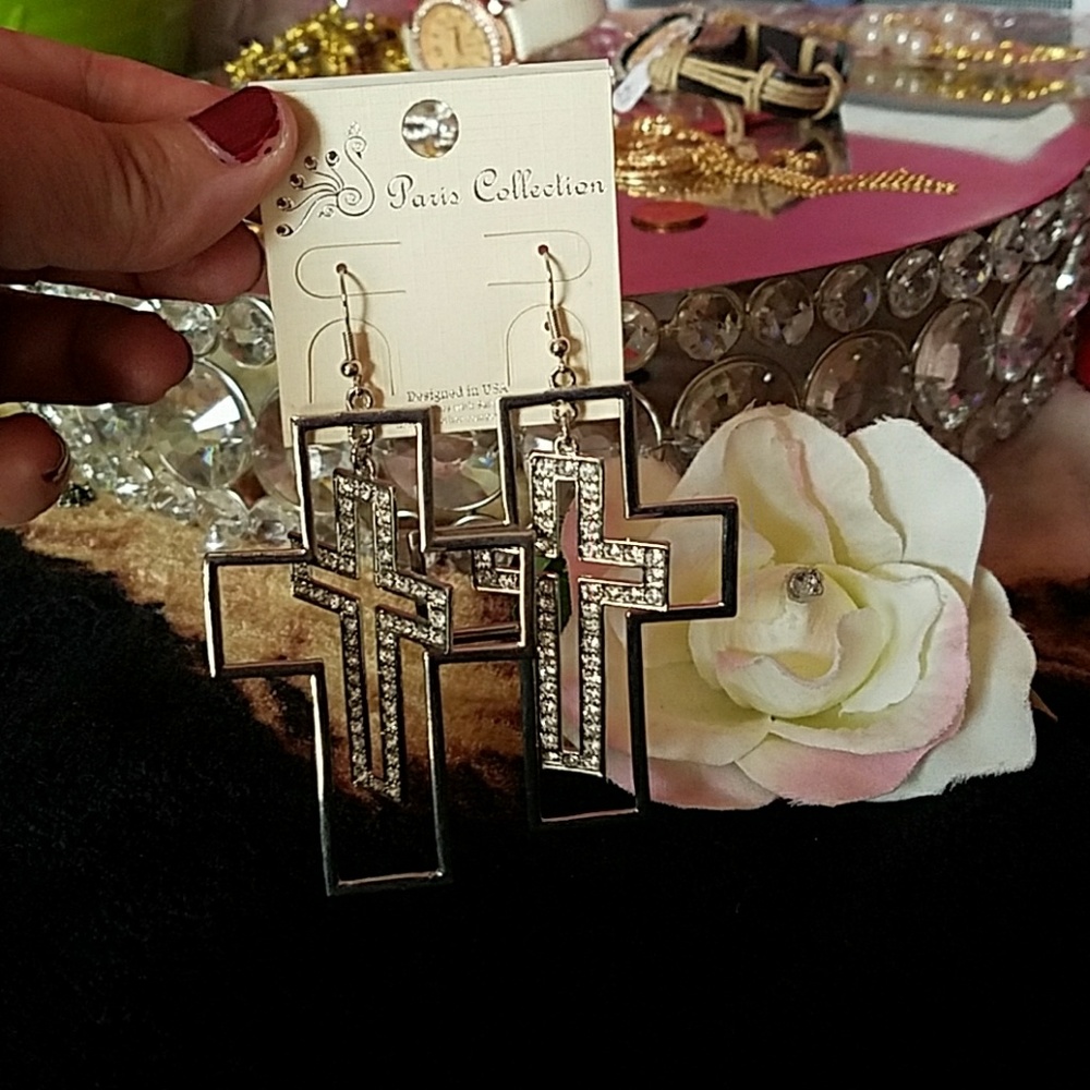 Bling Cross earrings