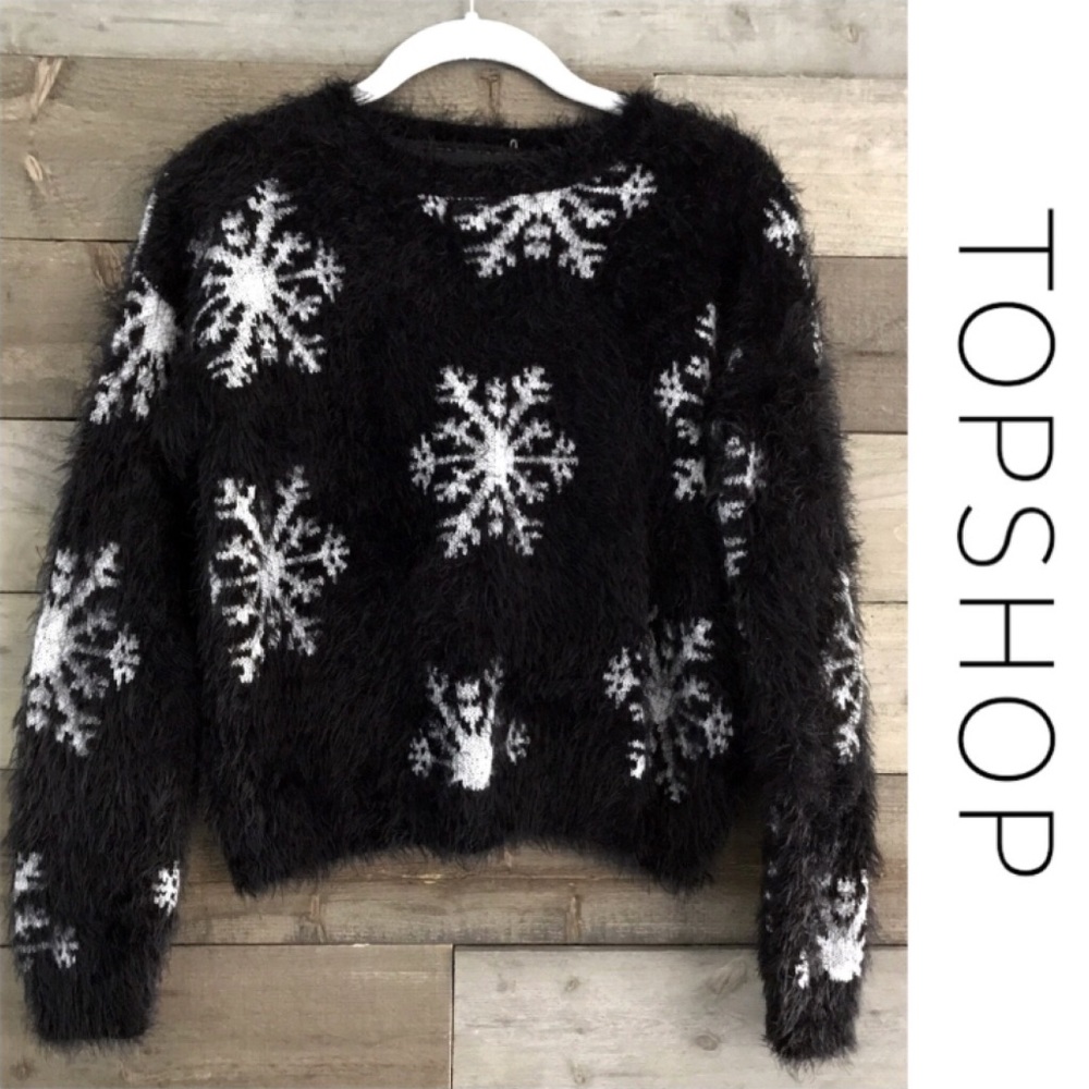 Topshop Petite Fuzzy Snowflake ❄️ Sweater