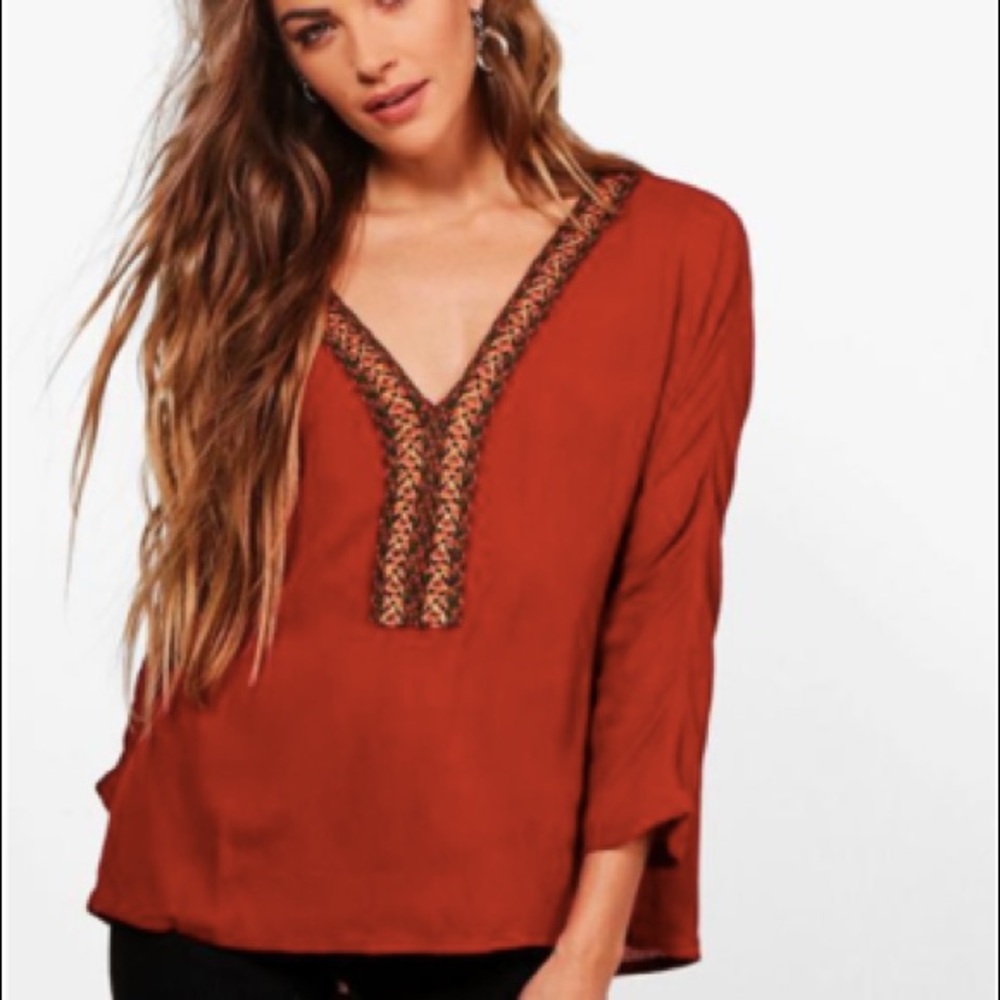 Embroidered flower top
