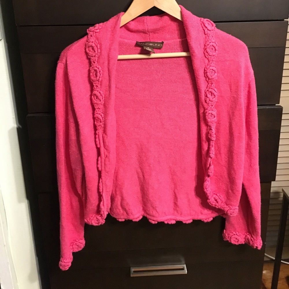 Bandolino flower trimmed sweater