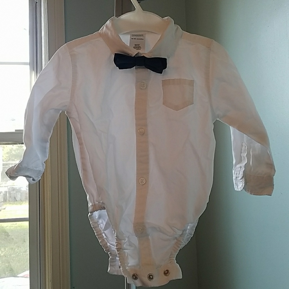 Bow tie long sleeve button down