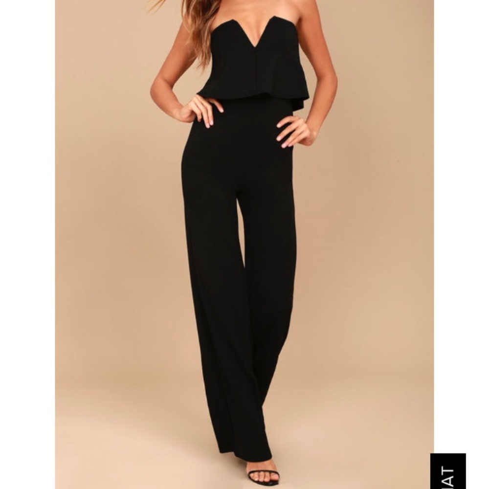 Lulu’s Black Strapless Jumpsuit NWOT