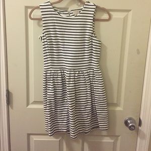 Jcrew Petite White Striped Dress