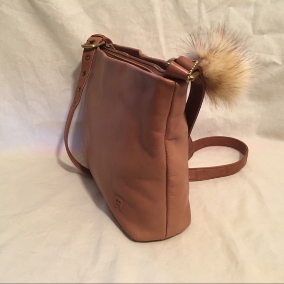 Etienne Aigner Leather Crossbody with Fur Pom - Picture 2 of 4