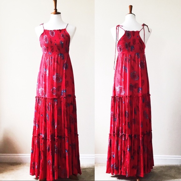 Last one Sz XS 🌹Free people red maxi dress - Picture 6 of 7