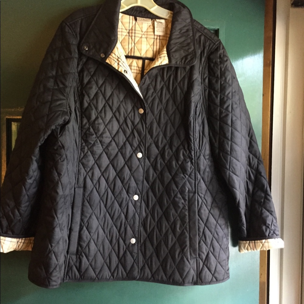 LL bean black quilted jacket