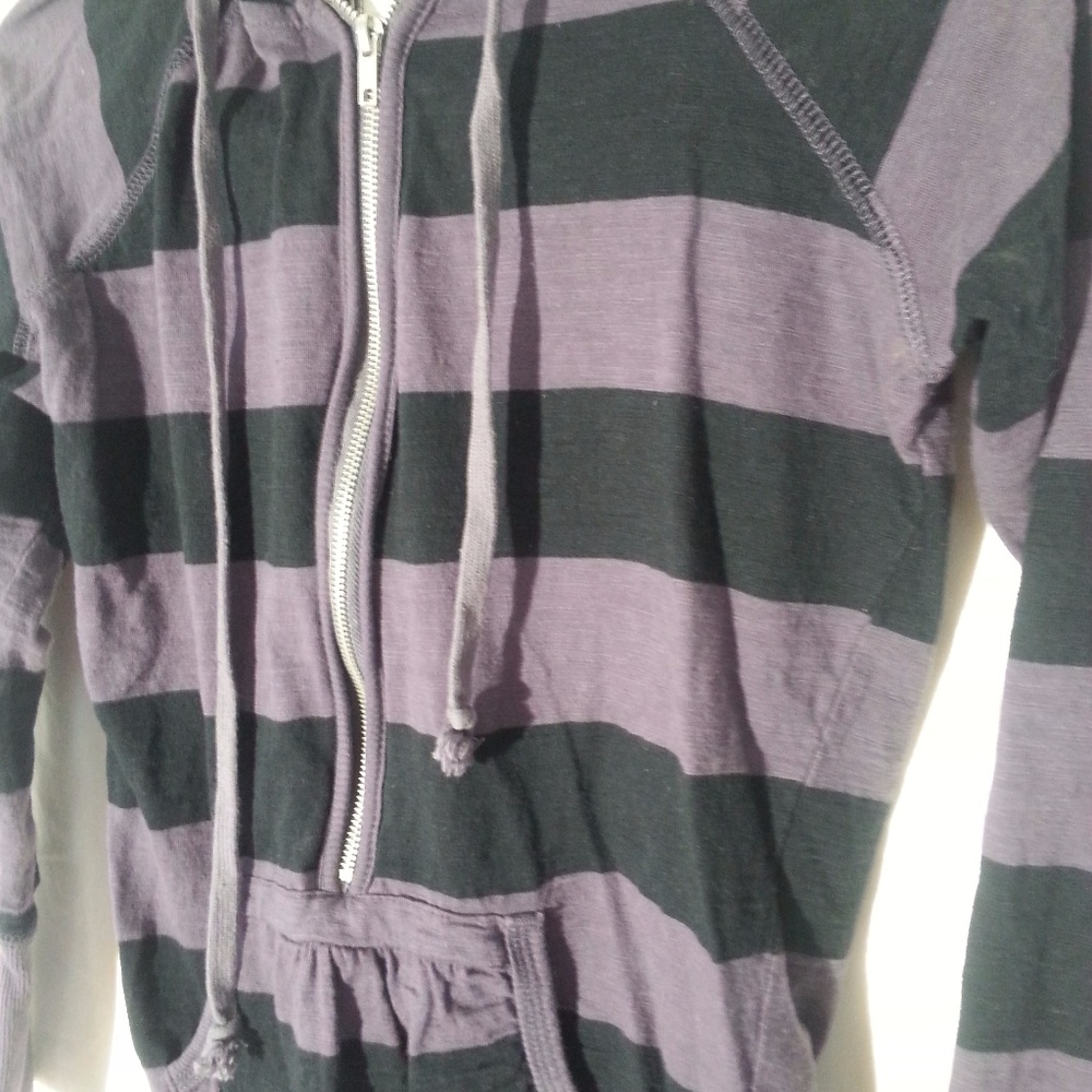 Purple and Black hoodie rocker goth punk style S