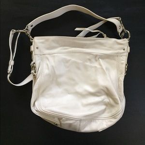 Coach white leather bag
