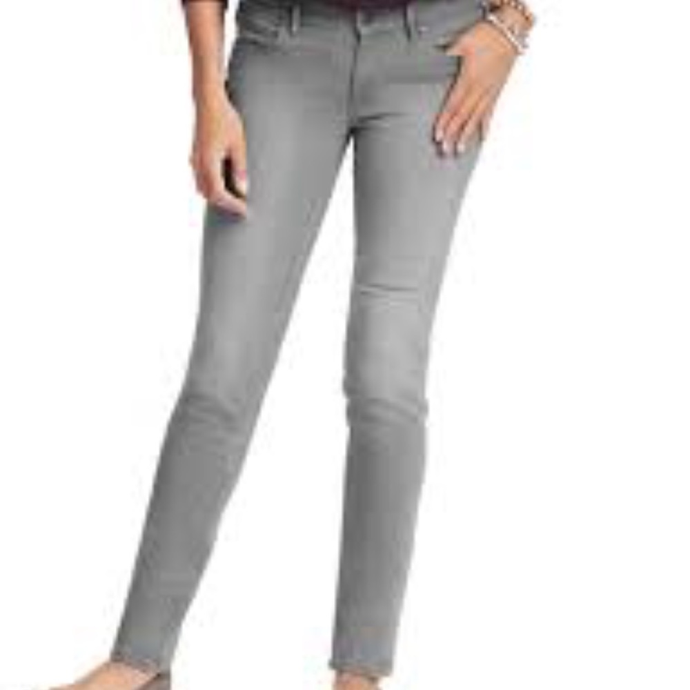 GUC LOFT MODERN SKINNY ANKLE ZIP JEAN ASH GRAY 8