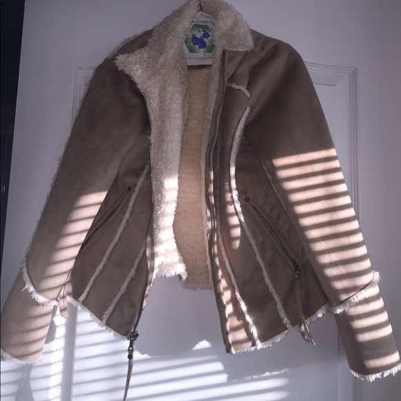 Faux suede sheep bomber jacket - Picture 1 of 3