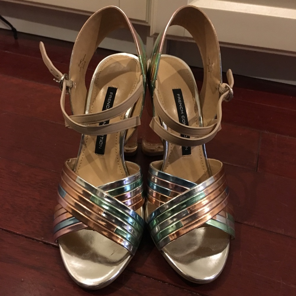NWT French Connection Multi w Translucent Heel