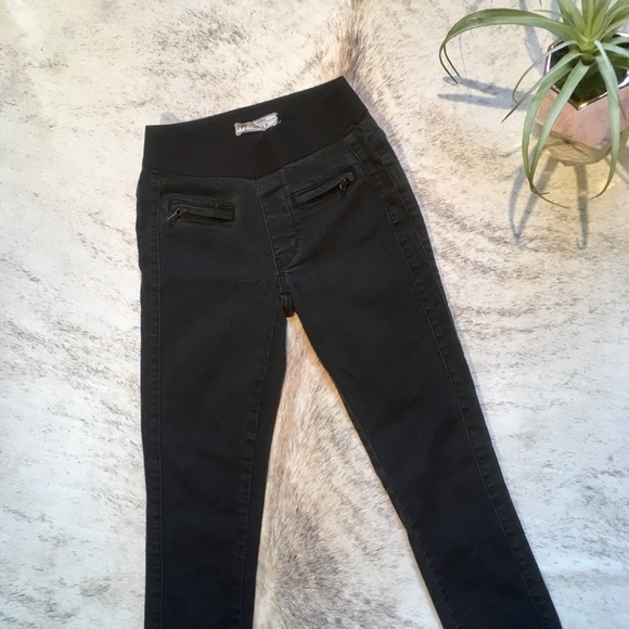 Free People Black Mid Rise Tuxedo Jeggings 24 - Picture 2 of 7