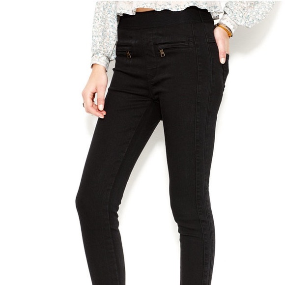 Free People Black Mid Rise Tuxedo Jeggings 24 - Picture 7 of 7