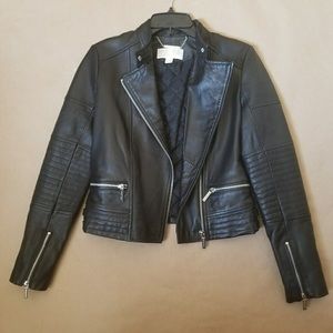 Michael Kors Lamb Leather Moto Jacket