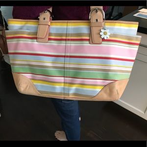 Coach Pastel Striped Diaper Bag