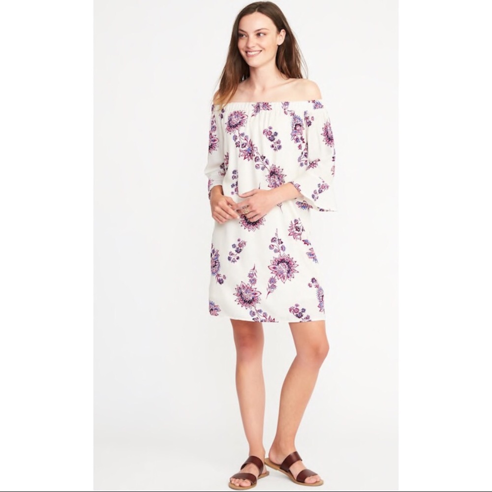 Old Navy Off-Shoulder Bell Sleeve Shift Dress NWT