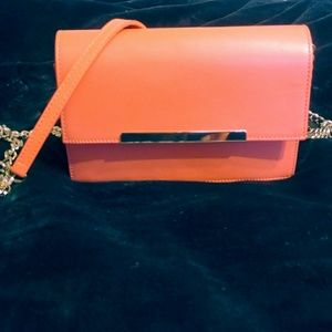 ZARA salmon pink envelope chain crossbody bag