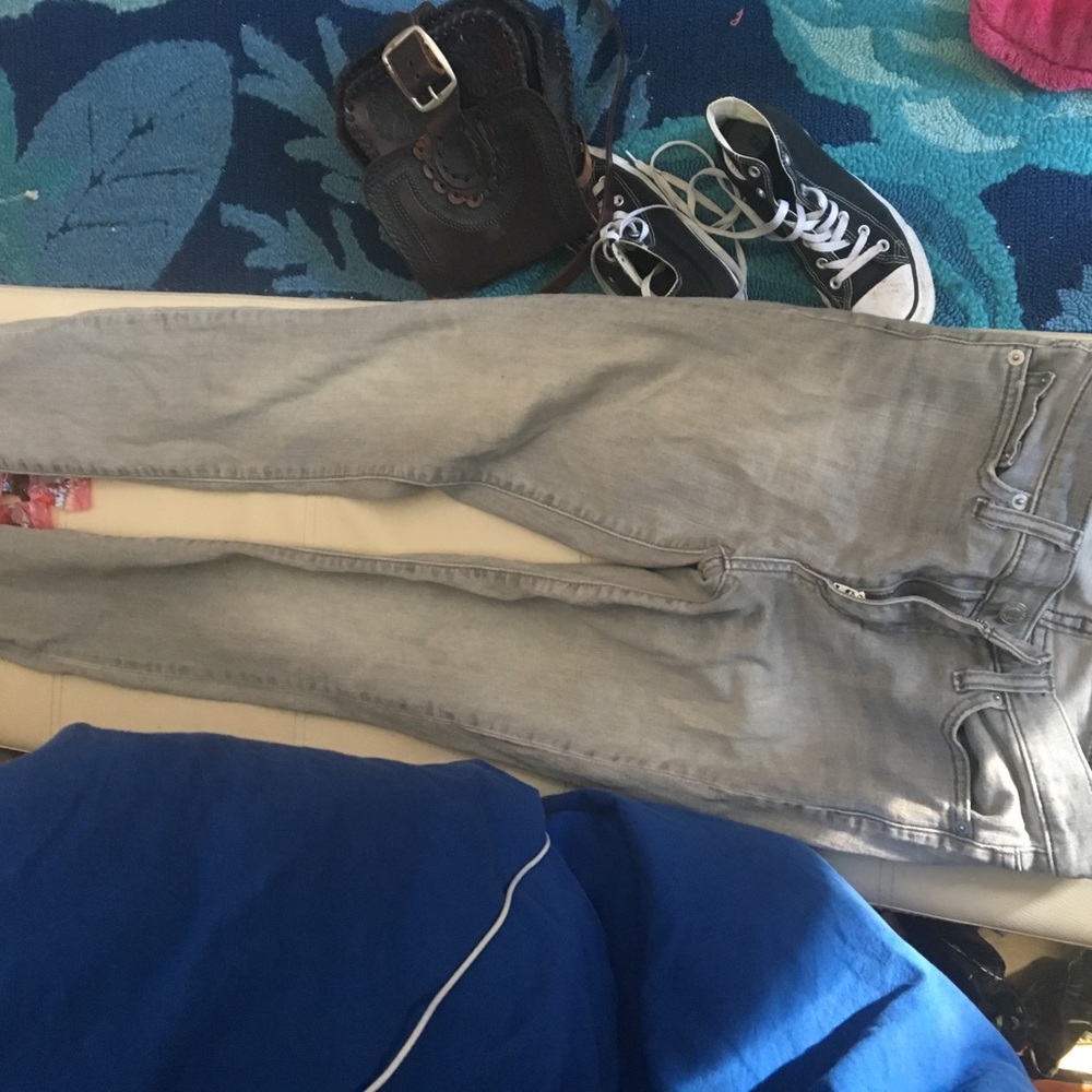 Low/mid rise light grey jeans